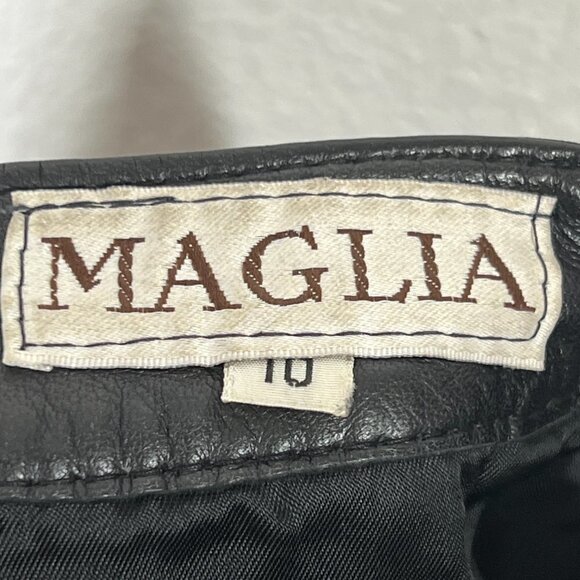 Vintage Leather Pants Black High Rise - Picture 6 of 10